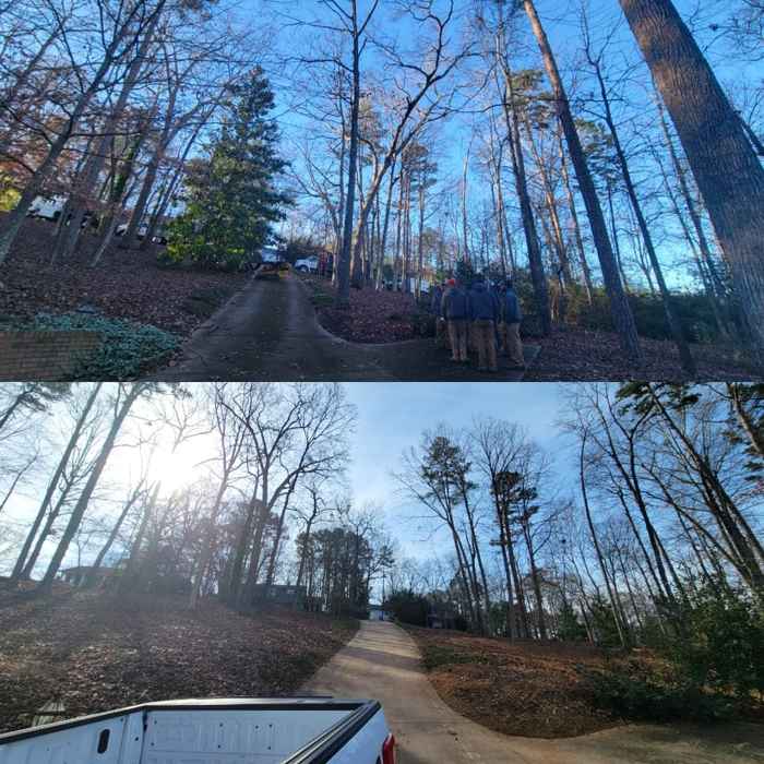 Before and after, lot clearing